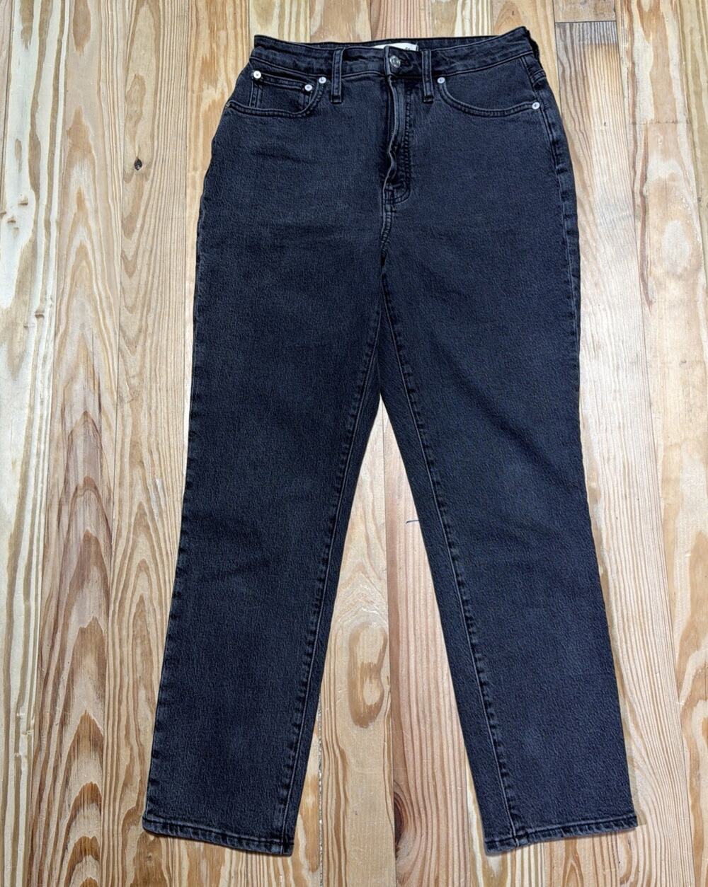 Madewell Women's Curvy Straight Jeans The Perfect Vintage Black Denim Size 27